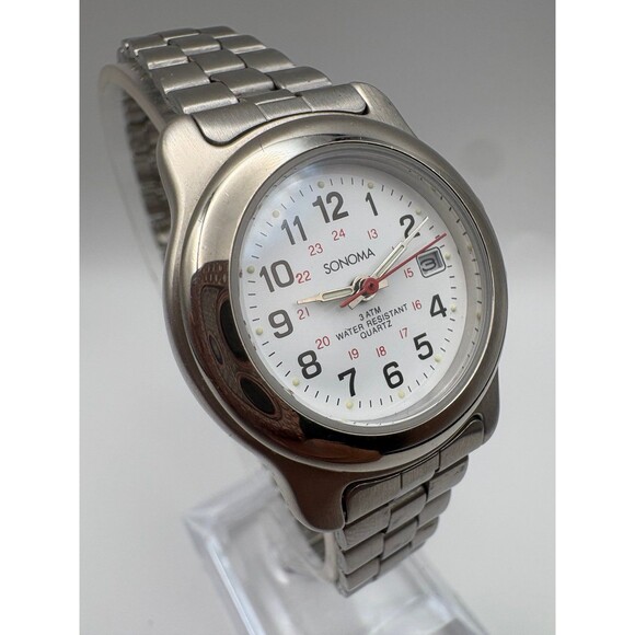 Sonoma Accessories - Sonoma Goods For Life Women’s / Men's Field Watch |New Battery|Date Window 28mm